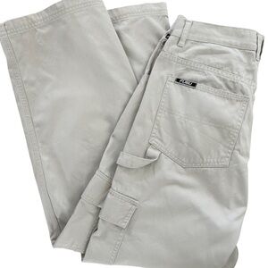 Women’s FUBU khaki Pants Vintage Y2K Carpenter Streetwear HipHop Baggy Sz. 9/10